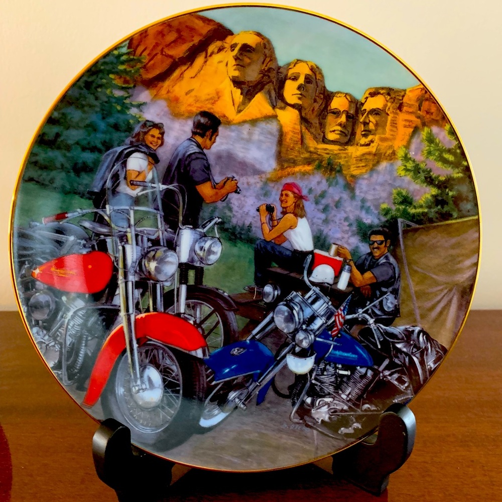 Harley Davidson Porcelain plate of the Black Hills South Dakota